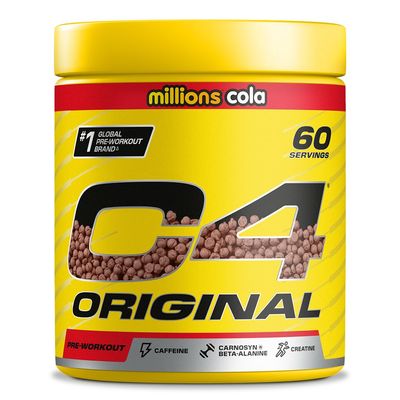 C4 Original Pre Workout Powder, Cola, 60 Servings | Zero Sugar Pre Workout Energy Drink Powder with 150mg Caffeine, 1500mg Creatine Monohydrate, 1600mg Beta Alanine