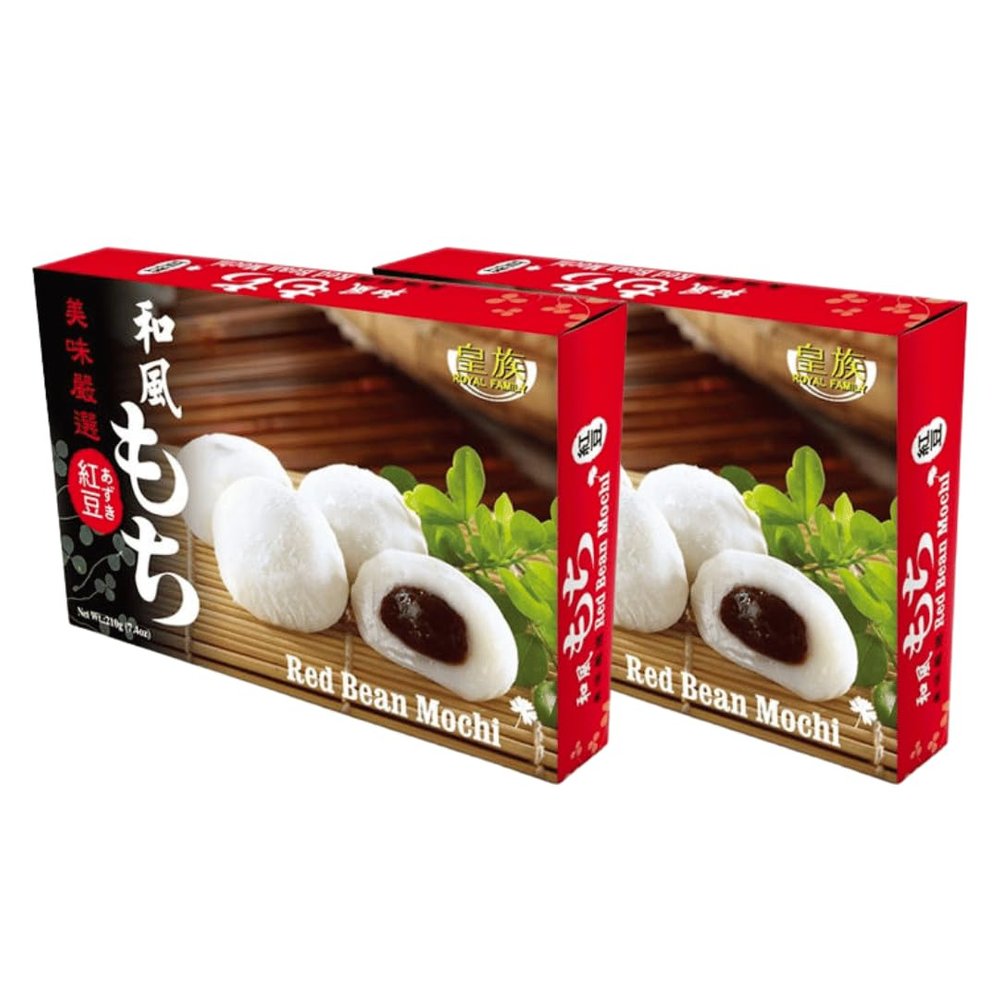 Royal Family Red Bean Flavour of Japanese Style Mochi Daifuku Sweet Rice Cake Desserts Snacks 6 Pieces 210g (Pack of 2) HALAL