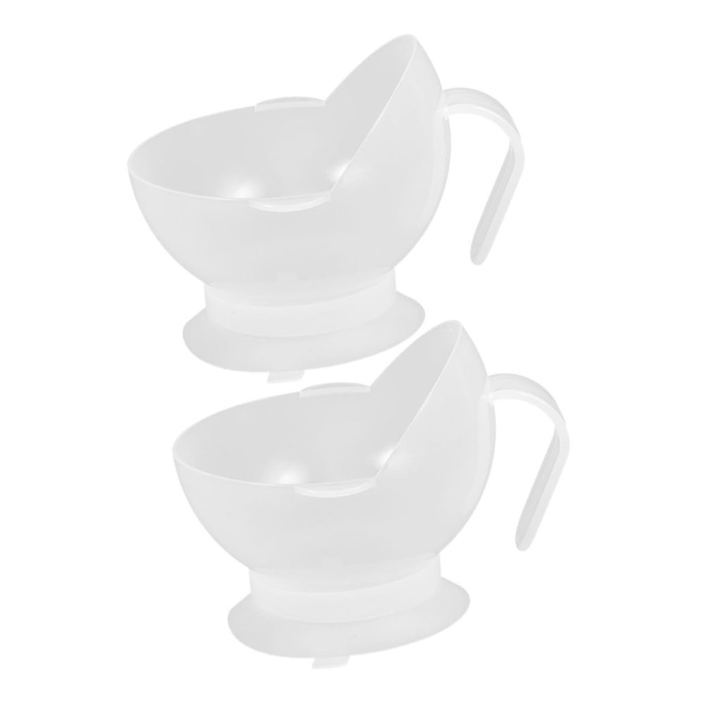FRCOLOR Silicone Suction Bowl 2pcs Non-Slip Dining Aid for Seniors and Disabled People Adaptive Eating Bowl with Spill-Proof Base for Easy Feeding