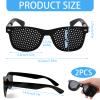 2Pcs Pinhole Glasses, Grid-Glasses for Eye Training, Vision Improvement & Relaxation, Unisex, Small Hole for Fatigue Relief (Black) view 2