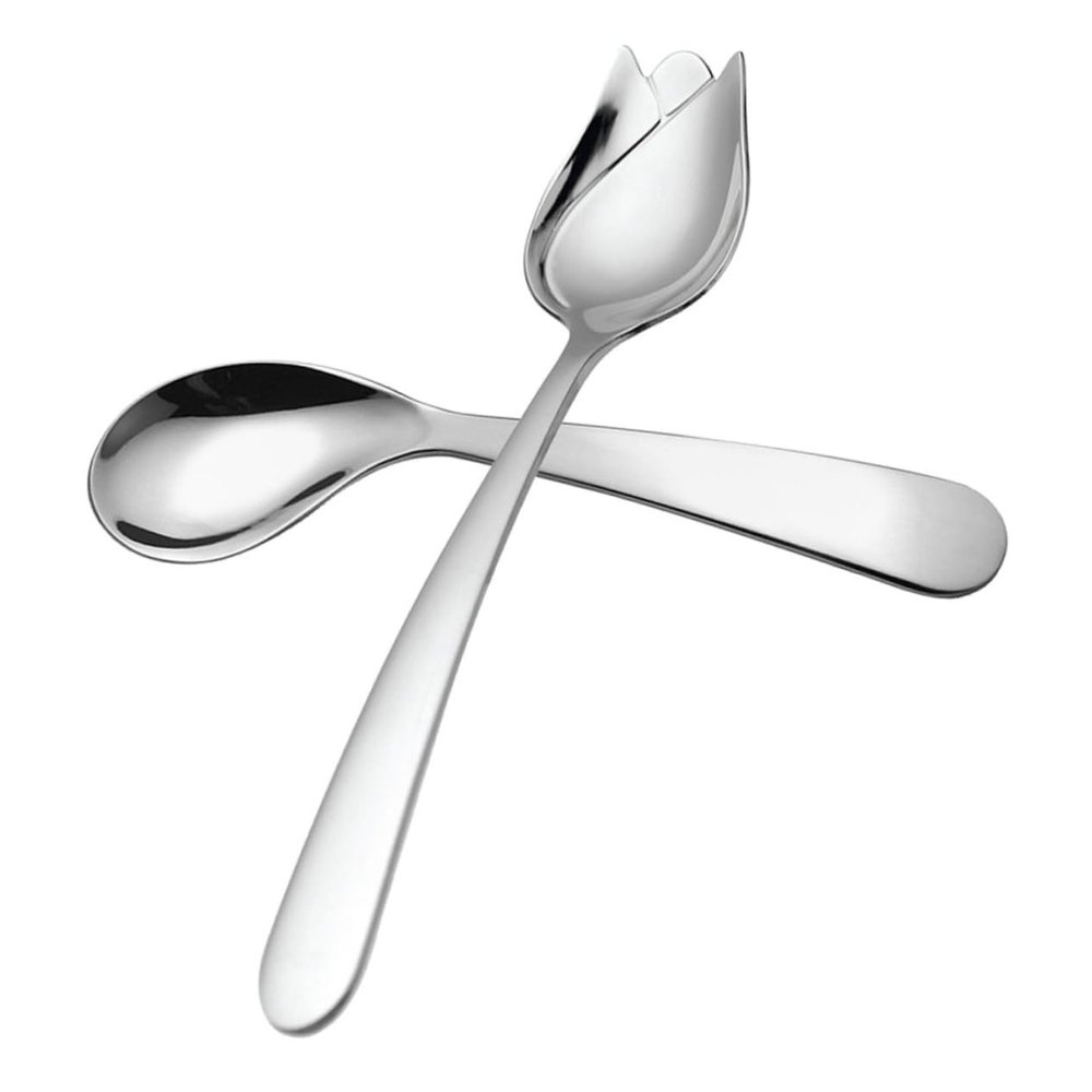 UTHCLO 2pcs Stainless Steel Adaptive Eating Utensils Lightweight Ergonomic Angled Spoon Fork for Elderly Patient Self-feeding at Bedside