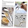 UTHCLO 2pcs Stainless Steel Adaptive Eating Utensils Lightweight Ergonomic Angled Spoon Fork for Elderly Patient Self-feeding at Bedside view 2