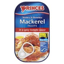 DhaPrinces Mackerel Fillets in Tomato Sauce 10x125g MAS