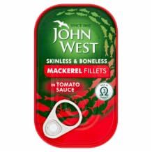 DhaJohn West Mackerel Fillets in Tomato Sauce 10x125g MAS