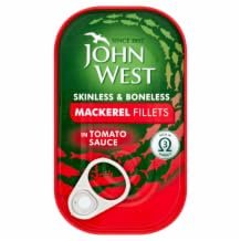 DhaJohn West Mackerel Fillets in Tomato Sauce 10x125g MAS