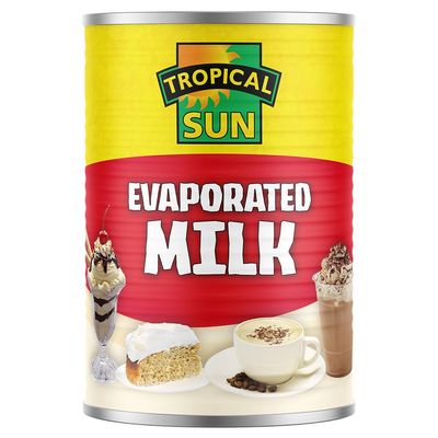 DhaTropical Sun Evaporated Milk 12x410g MAS