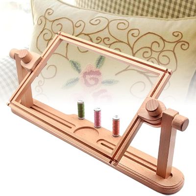 360 Adjustable Embroidery Hoop Stand, Hands-Free Cross Stitch Stand, Rotated Cross Stitch Holder Stand Lap, Detachable Frame, Tough and Durable for Sewing Arts Crafts Needlework.  