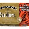 DhaBrunswick Sardines Hot Peppers 12x106g MAS view 1