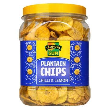 DhaTropical Sun Plantain Chips Lemon 1x450g MAS
