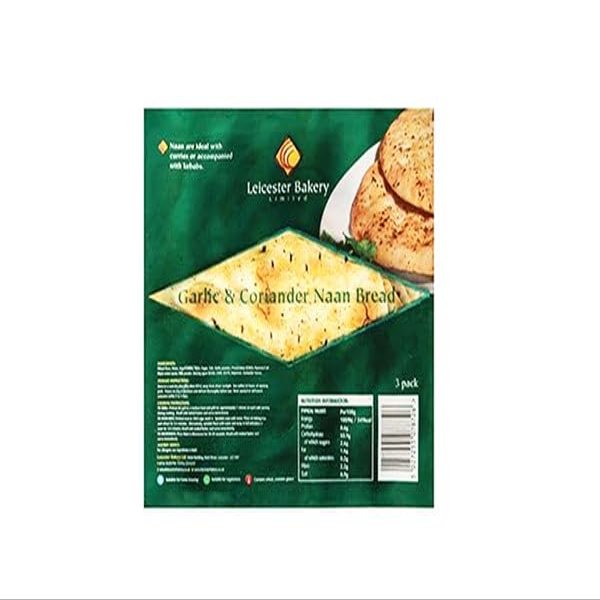 DhaLeicester Bakery Garlic & Coriander Pear Naan 1x3's MAS