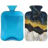 Marble Art Design Hot Water Bottle with Cover 2L Large Capacity Bottle Water Bag for Cosy Nights Relief Pain Back Neck and Shoulders view 1