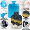 Marble Art Design Hot Water Bottle with Cover 2L Large Capacity Bottle Water Bag for Cosy Nights Relief Pain Back Neck and Shoulders view 3