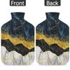Marble Art Design Hot Water Bottle with Cover 2L Large Capacity Bottle Water Bag for Cosy Nights Relief Pain Back Neck and Shoulders view 4