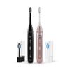 Silk'n Sonic Electric Toothbrush Bundle - SonicYou - Up to 300 Days of Autonomy - Suitable for Sensitive Teeth - 2 Pieces with 2 Brush Heads - Giftset Black and Rosegold view 1