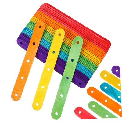 PRETYZOOM 100pcs Wood Ice Pop Sticks Cakesicle Sticks for Food Crafts Classroom Home Use Ice Cream Lollipop