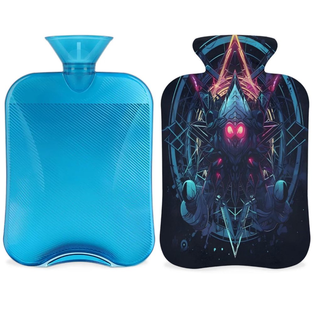 Mystery Magic Sign Hot Water Bottle with Cover 2L Large Capacity Bottle Water Bag for Cosy Nights Relief Pain Back Neck and Shoulders