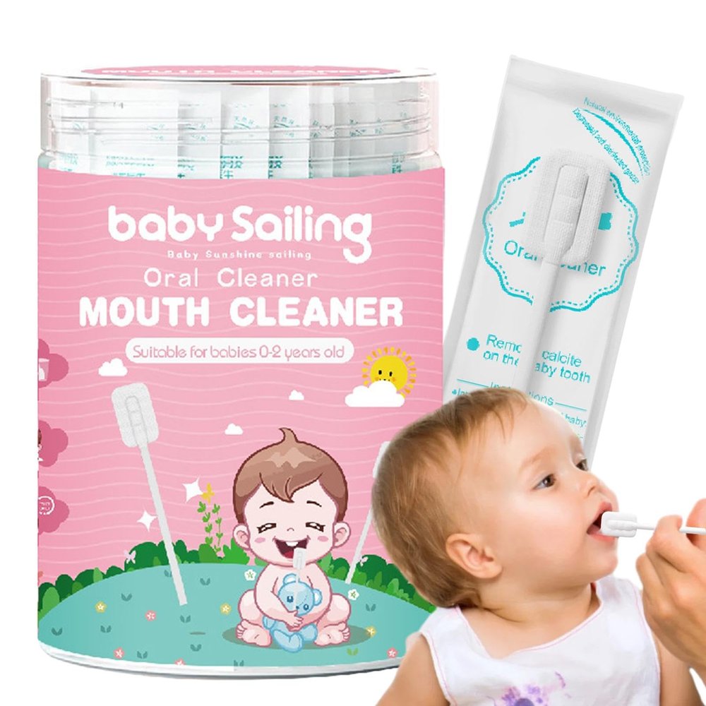 Baby Mouth Cleaner, Skim Gauze Gum Cleaner Stick - Portable Oral Tongue Gauze Gum Cleaner, Flexible Toothbrush Tongue Cleaner for Baby's Tongue, Mouth and Tooth Care