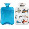 Aircraft Helicopters Pattern Hot Water Bottle with Cover 2L Large Capacity Bottle Water Bag for Cosy Nights Relief Pain Back Neck and Shoulders view 1