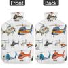 Aircraft Helicopters Pattern Hot Water Bottle with Cover 2L Large Capacity Bottle Water Bag for Cosy Nights Relief Pain Back Neck and Shoulders view 4
