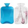 Fashion Paris Eiffel Tower Hot Water Bottle with Cover 2L Large Capacity Bottle Water Bag for Cosy Nights Relief Pain Back Neck and Shoulders view 1