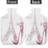 Fashion Paris Eiffel Tower Hot Water Bottle with Cover 2L Large Capacity Bottle Water Bag for Cosy Nights Relief Pain Back Neck and Shoulders view 4