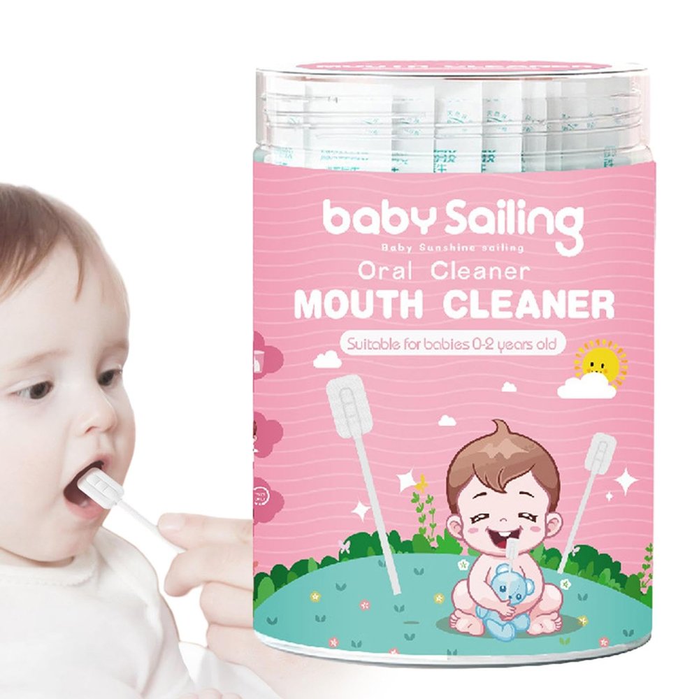 FANGZ Baby Gauze Tongue Cleaner - Tongue Cleaner Skim Gauze - Portable Oral Tongue Gauze Gum Cleaner, Flexible Toothbrush Tongue Cleaner for Baby's Tongue, Mouth and Tooth Care