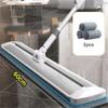 WADRBSW Flat Mop Self-contained Slide Floor Mop Wet And Dry Mop For Cleaning Floors Home Cleaning Tools (60cm with 3 cloth) Practical Beauty Comes To pursue happiness view 4