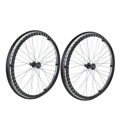 1 Pair of 22inch Inflatable Wheelchair Wheels, Replacement Parts for Wheelchair Rear Wheels, Manual Wheelchair Aluminum Alloy Tires with Bearing Axle Bar.