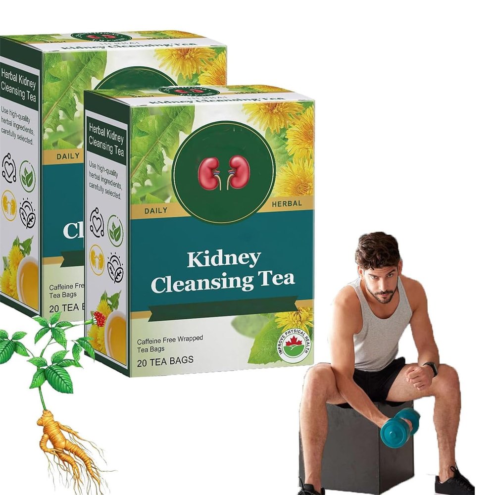 20 Bags/Box Traditional Healthy Organic Kidney Cleansing Tea, Chinese Kidney Cleanse Tea for Men (2 Box)