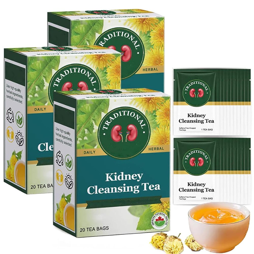20 Bags/Box Traditional Healthy Organic Kidney Cleansing Tea, Chinese Kidney Cleanse Tea for Men (3 Box)