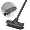 2 in 1 Floor Scrub Brush with Long Handle, Scrape and Brush Stiff Bristle Shower Cleaning Sweeping Deck Push Broom Brush for Kitchen, Bathroom, Patio, Wall and Deck (Black) view 1