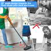 2 in 1 Floor Scrub Brush with Long Handle, Scrape and Brush Stiff Bristle Shower Cleaning Sweeping Deck Push Broom Brush for Kitchen, Bathroom, Patio, Wall and Deck (Black) view 2