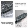 2 in 1 Floor Scrub Brush with Long Handle, Scrape and Brush Stiff Bristle Shower Cleaning Sweeping Deck Push Broom Brush for Kitchen, Bathroom, Patio, Wall and Deck (Black) view 3