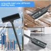 2 in 1 Floor Scrub Brush with Long Handle, Scrape and Brush Stiff Bristle Shower Cleaning Sweeping Deck Push Broom Brush for Kitchen, Bathroom, Patio, Wall and Deck (Black) view 4