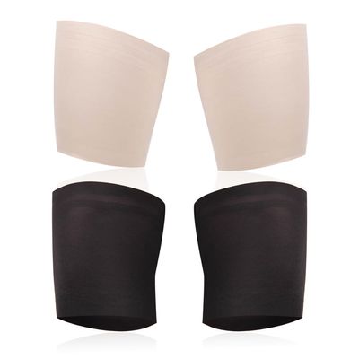 2 Pairs of Non-Slip Leg Cuffs, Elastic Thigh Cuffs, Anti-Friction Leg Cuffs, Silicone Strip Anti-Slip Leg Straps, Invisible, Traceless Thigh Bandages