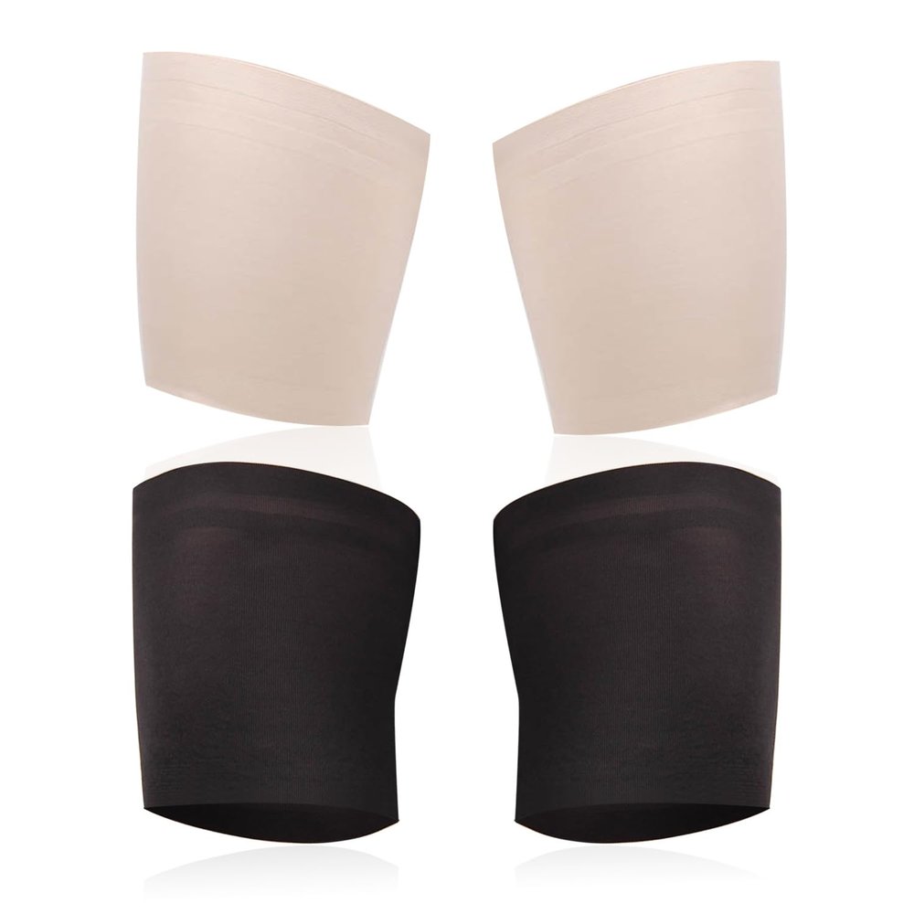 2 Pairs of Non-Slip Leg Cuffs, Elastic Thigh Cuffs, Anti-Friction Leg Cuffs, Silicone Strip Anti-Slip Leg Straps, Invisible, Traceless Thigh Bandages