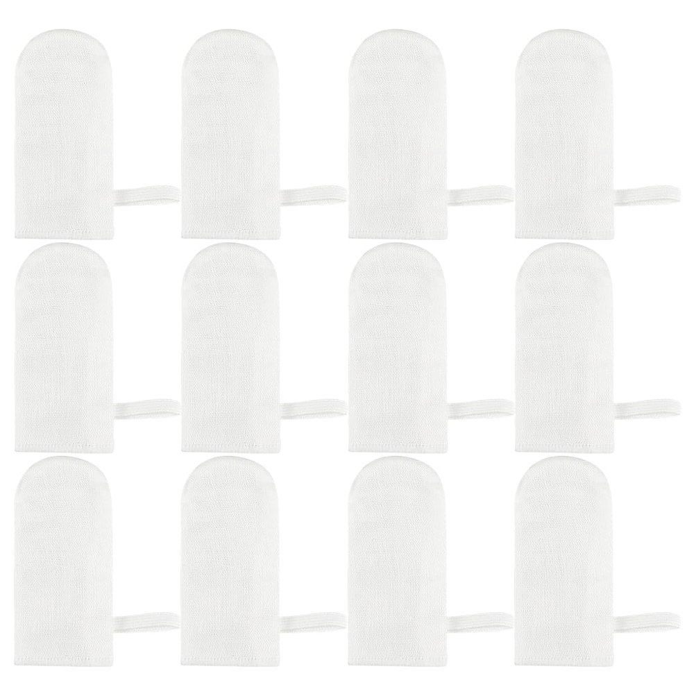GYOTUU 12pcs Infant Cleaning Gauze Finger, Infant Finger Toothbrush, Soft Safe Oral Massage Tongue Cleaner Brushes with Fixing Ring