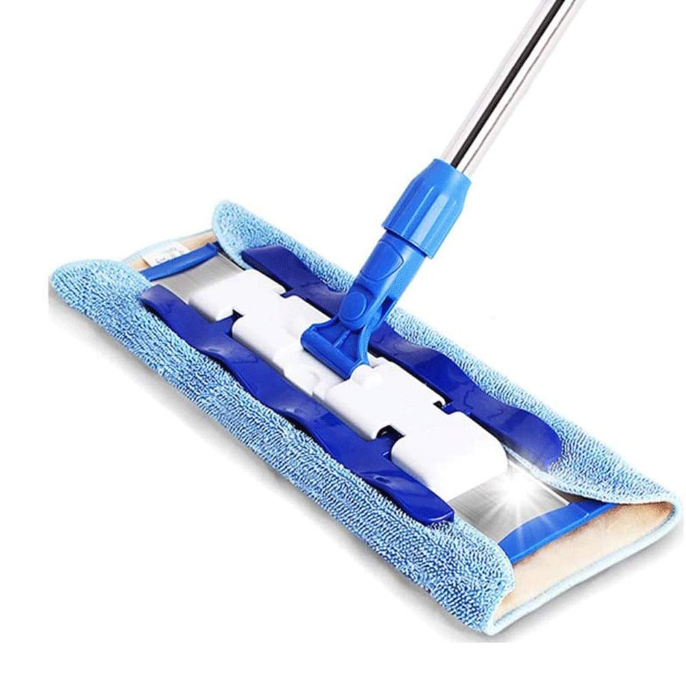WADRBSW Blue Microfiber Hardwood Floor Mop Stainless Steel Handle and Extension,for Home Kitchen and All Floor Surfaces Practical Beauty Comes To pursue happiness