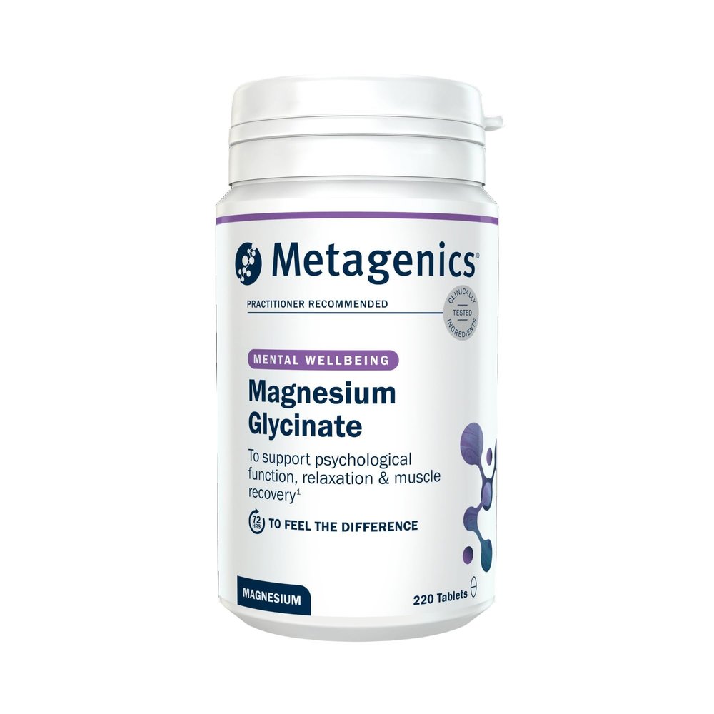 Metagenics Magnesium Glycinate 100mg  High Strength Supplement - Supports Energy Metabolism & Nervous System Function  220 Tablets