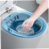 Pastoralist Sitz Bath For Toilet, Bath For Toilet Hemorrhoids Postpartum Care, Perineal Soaking Bath Over The Toilet Seat, Collapsible Sitz Basin With Flusher (Transparent Blue) view 3
