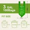TERRACOR Compost Bags, Handle Tie Food Scrap Bags 3 Gallon,100 Count,Certified by BPI and ASTM D6400, Kitchen Compost Bin Compatible view 3