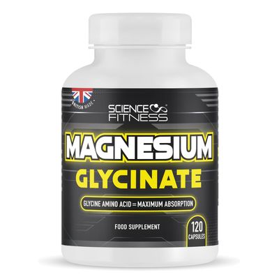Magnesium Glycinate,120 Capsules of Magnesium Bisglycinate 1500mg per Serving, Maximum Absorption, Made in the UK-Science Fitness