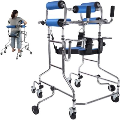 Portable Adult Walker, Adjustable Rehabilitation Standing Frame with 8 Wheels,Lightweight Walking Mobility Aid, Medical Rollator for Elderly, Disabled