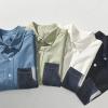 MQMYJSP Summer Men's Casual Half Sleeve Cotton Shirt Color Matching Loose Double Chest Pockets Workwear Tops Shirts for Man Black XL view 3