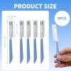5 Pcs Beard Mustache Straight Edge Razors, Men's Edgers Trimmer Shaping Tool Eyebrow Shaper Facial Fuzz Remover Hair Shaver Stainless Steel Razor Replacement for Travel Grooming Styling view 2