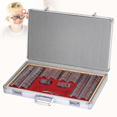 266 PCS Optical Lens Optometry Rim Case Kit Set Eye Protection Accessories Set with Free Optometry Test Trial Frame, Storage Case for Trial Lenses, Suitable for Optometrists