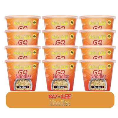 KO-LEE Go Cup Noodles 65g from Serendib | (12 Cups, Hot & Spicy)