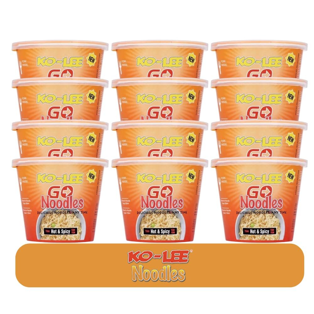 KO-LEE Go Cup Noodles 65g from Serendib | (12 Cups, Hot & Spicy)