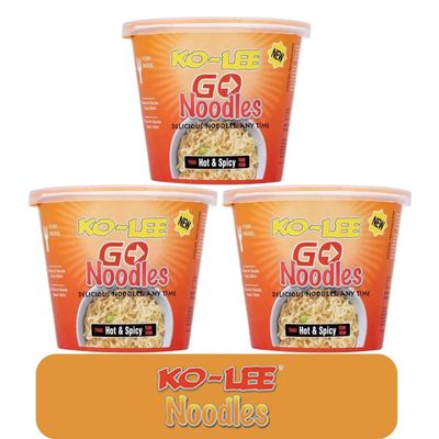 KO-LEE Go Cup Noodles 65g from Serendib | (3 Cups, Hot & Spicy)