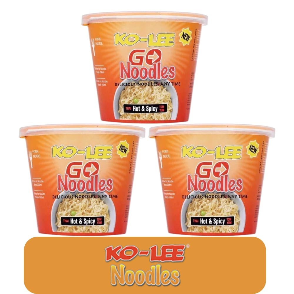 KO-LEE Go Cup Noodles 65g from Serendib | (3 Cups, Hot & Spicy)
